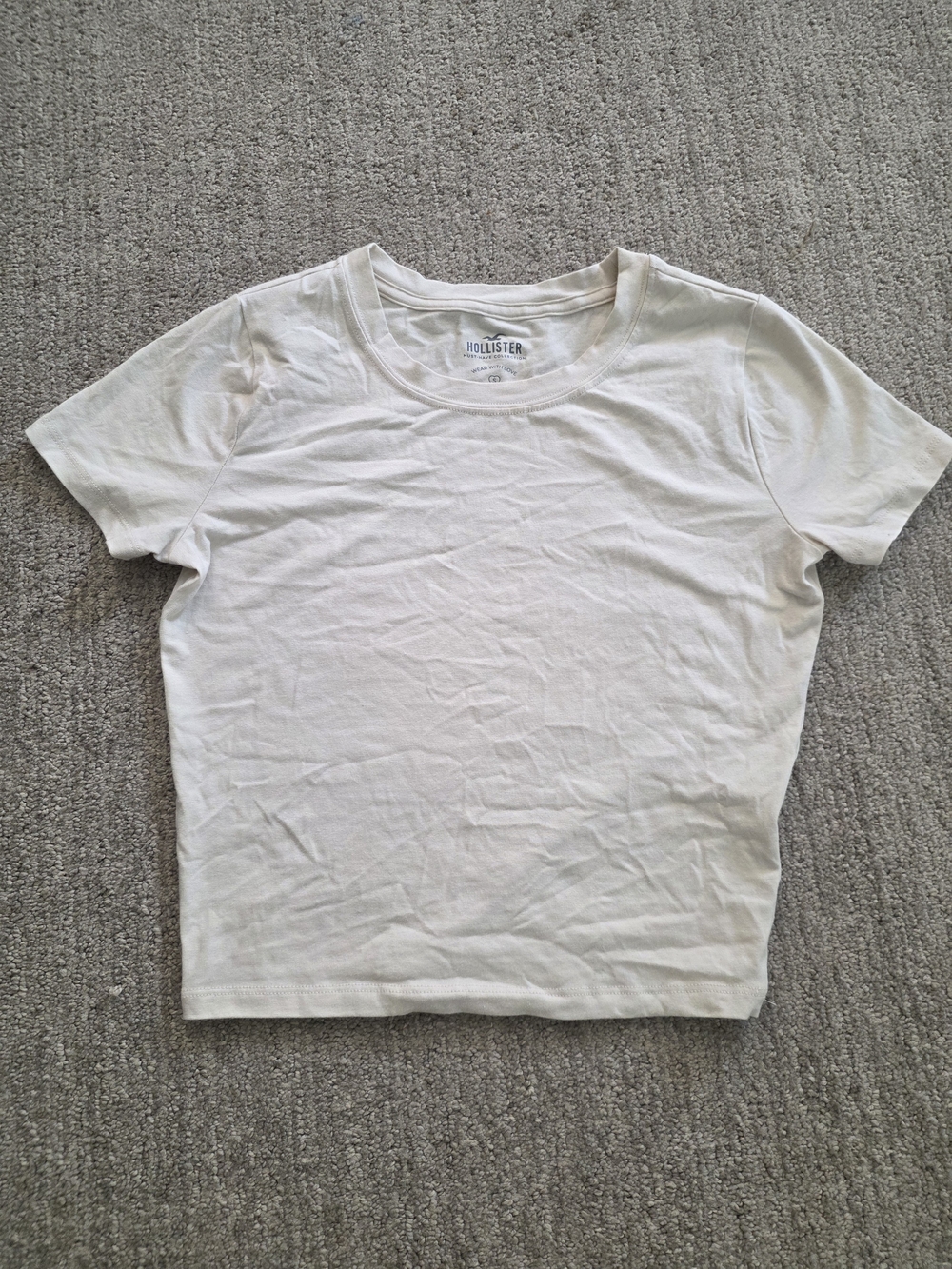Hollister Women's White Short Sleeve Crew Tee